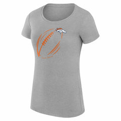 Denver Broncos G-III 4Her by Carl Banks Women's Super-Slim Fit Lightweight Subtle Football T-Shirt - Heather Gray T-shirts