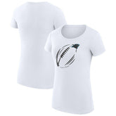 Carolina Panthers G-III 4Her by Carl Banks Women's Super-Slim Fit Lightweight Subtle Football T-Shirt - White T-shirts