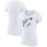 Cincinnati Bengals G-III 4Her by Carl Banks Women's Super-Slim Fit Lightweight Subtle Football T-Shirt - White T-shirts