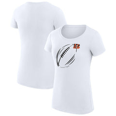 Cincinnati Bengals G-III 4Her by Carl Banks Women's Super-Slim Fit Lightweight Subtle Football T-Shirt - White T-shirts