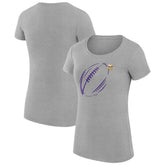 Minnesota Vikings G-III 4Her by Carl Banks Women's Super-Slim Fit Lightweight Subtle Football T-Shirt - Heather Gray T-shirts