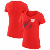 New York Giants G-III 4Her by Carl Banks Women's Super-Slim Fit Lightweight Subtle Football T-Shirt - Red T-shirts
