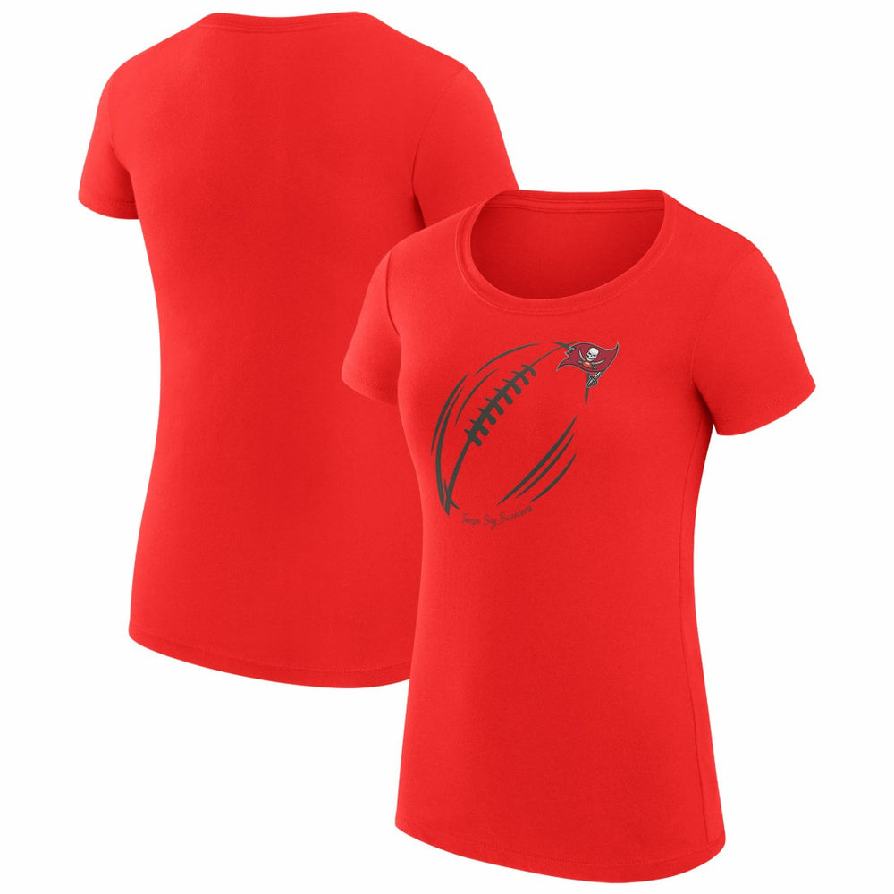 Tampa Bay Buccaneers G-III 4Her by Carl Banks Women's Super-Slim Fit Lightweight Subtle Football T-Shirt - Red T-shirts