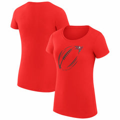 Tampa Bay Buccaneers G-III 4Her by Carl Banks Women's Super-Slim Fit Lightweight Subtle Football T-Shirt - Red T-shirts