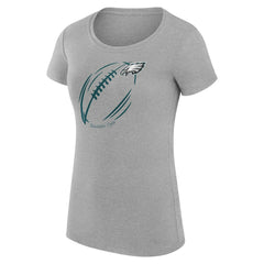 Philadelphia Eagles G-III 4Her by Carl Banks Women's Super-Slim Fit Lightweight Subtle Football T-Shirt - Heather Gray T-shirts
