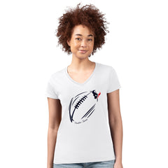 Houston Texans G-III 4Her by Carl Banks Women's Super-Slim Fit Lightweight Subtle Football V-Neck T-Shirt - White T-shirts