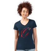 Houston Texans G-III 4Her by Carl Banks Women's Super-Slim Fit Lightweight Subtle Football V-Neck T-Shirt - Navy T-shirts