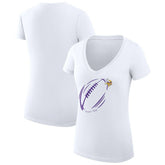 Minnesota Vikings G-III 4Her by Carl Banks Women's Super-Slim Fit Lightweight Subtle Football V-Neck T-Shirt - White T-shirts