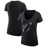Las Vegas Raiders G-III 4Her by Carl Banks Women's Super-Slim Fit Lightweight Subtle Football V-Neck T-Shirt - Black T-shirts
