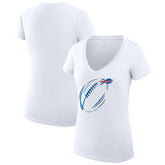 Buffalo Bills G-III 4Her by Carl Banks Women's Super-Slim Fit Lightweight Subtle Football V-Neck T-Shirt - White T-shirts