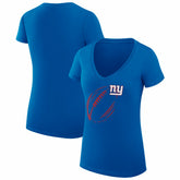 New York Giants G-III 4Her by Carl Banks Women's Super-Slim Fit Lightweight Subtle Football V-Neck T-Shirt - Royal T-shirts