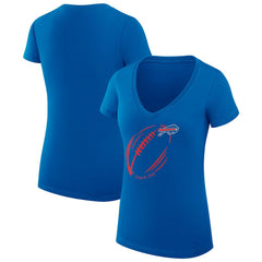 Buffalo Bills G-III 4Her by Carl Banks Women's Super-Slim Fit Lightweight Subtle Football V-Neck T-Shirt - Royal T-shirts