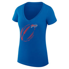 Buffalo Bills G-III 4Her by Carl Banks Women's Super-Slim Fit Lightweight Subtle Football V-Neck T-Shirt - Royal T-shirts