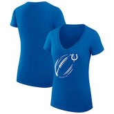 Indianapolis Colts G-III 4Her by Carl Banks Women's Super-Slim Fit Lightweight Subtle Football V-Neck T-Shirt - Royal T-shirts
