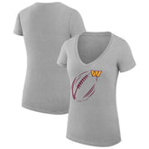 Washington Commanders G-III 4Her by Carl Banks Women's Super-Slim Fit Lightweight Subtle Football V-Neck T-Shirt - Heather Gray T-shirts