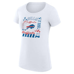 Buffalo Bills G-III 4Her by Carl Banks Women's Super-Slim Fit Lightweight Collage Team T-Shirt - White T-shirts