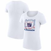 New York Giants G-III 4Her by Carl Banks Women's Super-Slim Fit Lightweight Collage Team T-Shirt - White T-shirts