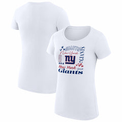 New York Giants G-III 4Her by Carl Banks Women's Super-Slim Fit Lightweight Collage Team T-Shirt - White T-shirts