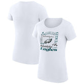 Philadelphia Eagles G-III 4Her by Carl Banks Women's Super-Slim Fit Lightweight Collage Team T-Shirt - White T-shirts
