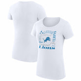 Detroit Lions G-III 4Her by Carl Banks Women's Super-Slim Fit Lightweight Collage Team T-Shirt - White T-shirts