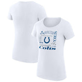 Indianapolis Colts G-III 4Her by Carl Banks Women's Super-Slim Fit Lightweight Collage Team T-Shirt - White T-shirts