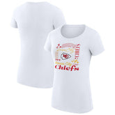 Kansas City Chiefs G-III 4Her by Carl Banks Women's Super-Slim Fit Lightweight Collage Team T-Shirt - White T-shirts