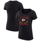 Kansas City Chiefs G-III 4Her by Carl Banks Women's Super-Slim Fit Lightweight Collage Team T-Shirt - Black T-shirts