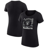 Las Vegas Raiders G-III 4Her by Carl Banks Women's Super-Slim Fit Lightweight Collage Team T-Shirt - Black T-shirts