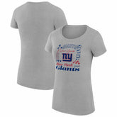 New York Giants G-III 4Her by Carl Banks Women's Super-Slim Fit Lightweight Collage Team T-Shirt - Heather Gray T-shirts
