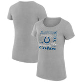 Indianapolis Colts G-III 4Her by Carl Banks Women's Super-Slim Fit Lightweight Collage Team T-Shirt - Heather Gray T-shirts