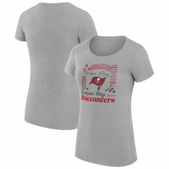 Tampa Bay Buccaneers G-III 4Her by Carl Banks Women's Super-Slim Fit Lightweight Collage Team T-Shirt - Heather Gray T-shirts
