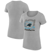 Carolina Panthers G-III 4Her by Carl Banks Women's Super-Slim Fit Lightweight Collage Team T-Shirt - Heather Gray T-shirts