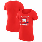 New York Giants G-III 4Her by Carl Banks Women's Super-Slim Fit Lightweight Collage Team T-Shirt - Red T-shirts