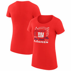 New York Giants G-III 4Her by Carl Banks Women's Super-Slim Fit Lightweight Collage Team T-Shirt - Red T-shirts
