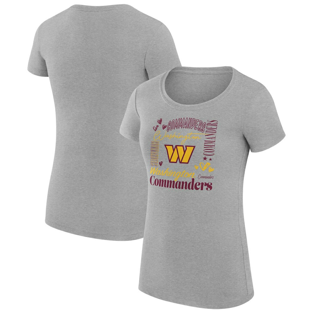 Washington Commanders G-III 4Her by Carl Banks Women's Super-Slim Fit Lightweight Collage Team T-Shirt - Heather Gray T-shirts