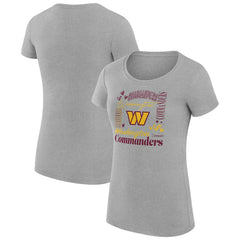 Washington Commanders G-III 4Her by Carl Banks Women's Super-Slim Fit Lightweight Collage Team T-Shirt - Heather Gray T-shirts