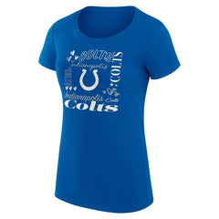 Indianapolis Colts G-III 4Her by Carl Banks Women's Super-Slim Fit Lightweight Collage Team T-Shirt - Royal T-shirts