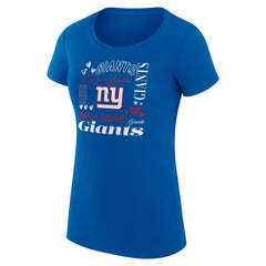 New York Giants G-III 4Her by Carl Banks Women's Super-Slim Fit Lightweight Collage Team T-Shirt - Royal T-shirts