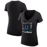 Indianapolis Colts G-III 4Her by Carl Banks Women's Super-Slim Fit Lightweight Collage Team V-Neck T-Shirt - Black T-shirts