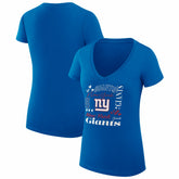 New York Giants G-III 4Her by Carl Banks Women's Super-Slim Fit Lightweight Collage Team V-Neck T-Shirt - Royal T-shirts