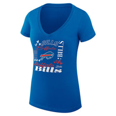 Buffalo Bills G-III 4Her by Carl Banks Women's Super-Slim Fit Lightweight Collage Team V-Neck T-Shirt - Royal T-shirts