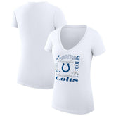 Indianapolis Colts G-III 4Her by Carl Banks Women's Super-Slim Fit Lightweight Collage Team V-Neck T-Shirt - White T-shirts