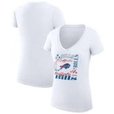 Buffalo Bills G-III 4Her by Carl Banks Women's Super-Slim Fit Lightweight Collage Team V-Neck T-Shirt - White T-shirts
