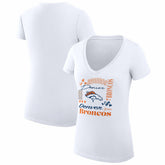 Denver Broncos G-III 4Her by Carl Banks Women's Super-Slim Fit Lightweight Collage Team V-Neck T-Shirt - White T-shirts