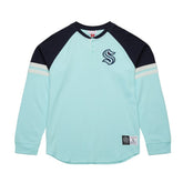 Seattle Kraken Mitchell & Ness Thermal Henley Long Sleeve T-Shirt - Light Blue | US 202122431