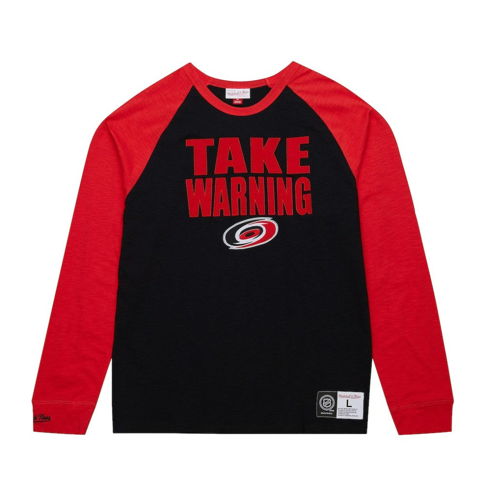Carolina Hurricanes Mitchell & Ness Legendary Slub Raglan Long Sleeve T-Shirt - Black/Red | US 202122438