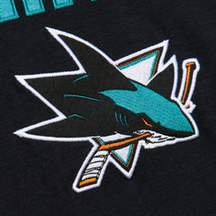San Jose Sharks Mitchell & Ness Legendary Slub Raglan Long Sleeve T-Shirt - Black/Teal | US 202122440