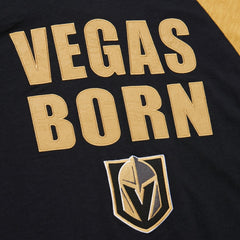 Vegas Golden Knights Mitchell & Ness Legendary Slub Raglan Long Sleeve T-Shirt - Black/Gold | US 202122445