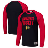 Chicago Blackhawks Mitchell & Ness Legendary Slub Raglan Long Sleeve T-Shirt - Black/Red | US 202122448