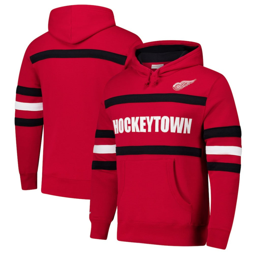 Detroit Red Wings Mitchell & Ness Head Coach Slogan Pullover Hoodie - Red | US 202122465